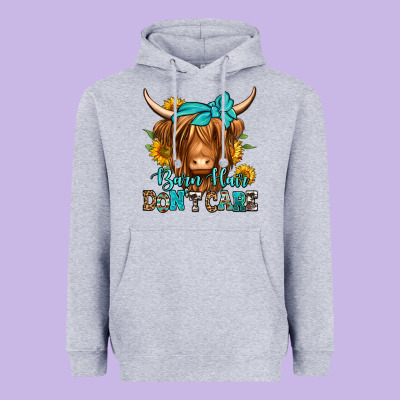 Barn Hair Don't Care Long Haired Cow Heavyweight Hoodie Designed By Jasminsmagicworld