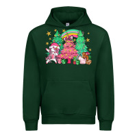 Forest Green Unicorn Christmas trees Urban Hoodie - NancyCooperArtShop
