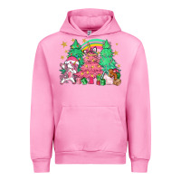 Fuchsia Pink Unicorn Christmas trees Urban Hoodie - NancyCooperArtShop