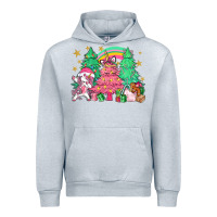 Heather Grey Unicorn Christmas trees Urban Hoodie - NancyCooperArtShop