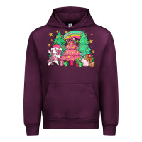 Mauve Wine Unicorn Christmas trees Urban Hoodie - NancyCooperArtShop