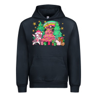 Navy Unicorn Christmas trees Urban Hoodie - NancyCooperArtShop