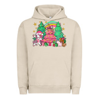 Pigment French Oak Unicorn Christmas trees Urban Hoodie - NancyCooperArtShop
