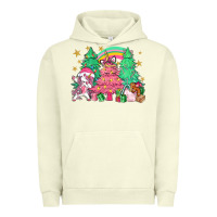 Pigment Pistachio Unicorn Christmas trees Urban Hoodie - NancyCooperArtShop