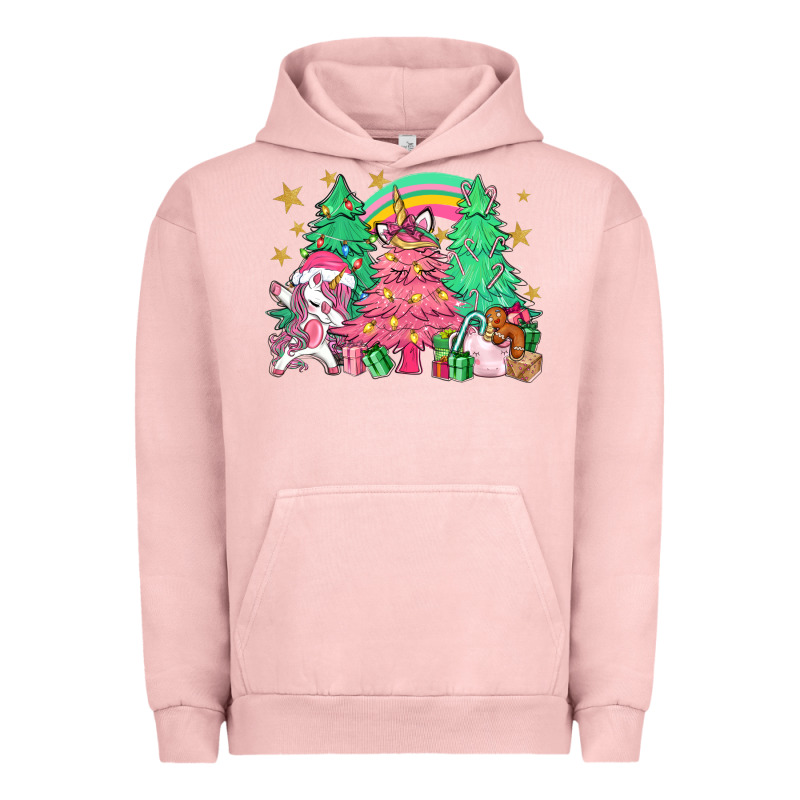 Unicorn Christmas Trees Urban Hoodie by NancyCooperArtShop | Teevron
