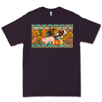 Fall Farm Animals Cow Pig Rooster Premium Tee | Teevron