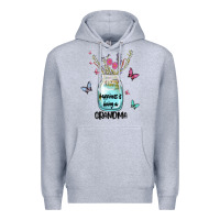 Heather Grey grandma preview costom name Premium Hoodie - MaliasSmallBusiness
