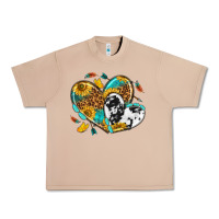 Burro cowhide leopard hearts Urban Heavy Tee - texasbilliewilder