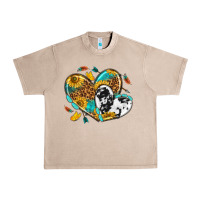 French Oak cowhide leopard hearts Urban Heavy Tee - texasbilliewilder