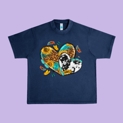 Urban Heavy Tee cowhide leopard hearts