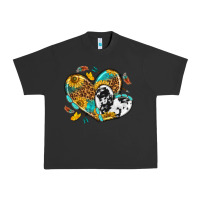 Pigment Black cowhide leopard hearts Urban Heavy Tee - texasbilliewilder