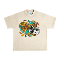 Sandshell cowhide leopard hearts Urban Heavy Tee - texasbilliewilder