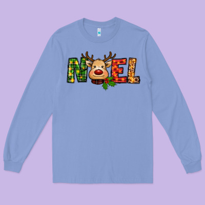 Reindeer Noel Christmas Long Sleeve Tee Designed By Ranaportraitstore