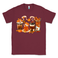 Burgundy Fall Coffee Cups Classic Tee - texasbilliewilder