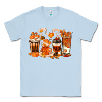 Dusty Blue Fall Coffee Cups Classic Tee - texasbilliewilder
