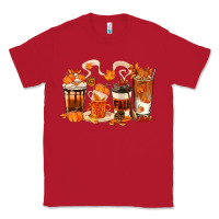 Red Fall Coffee Cups Classic Tee - texasbilliewilder