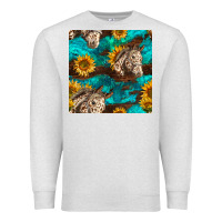 Oatmeal Heather appaloosa horses and sunflowers seamless pattern Premium Sweatshirt - BundleAndBundleShop