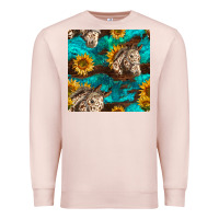 Pale Pink appaloosa horses and sunflowers seamless pattern Premium Sweatshirt - BundleAndBundleShop