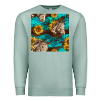 Seafoam appaloosa horses and sunflowers seamless pattern Premium Sweatshirt - BundleAndBundleShop