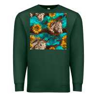 Sports Green appaloosa horses and sunflowers seamless pattern Premium Sweatshirt - BundleAndBundleShop