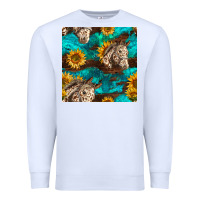 White appaloosa horses and sunflowers seamless pattern Premium Sweatshirt - BundleAndBundleShop