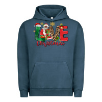 Pigment Midnight Navy love christmas black santa Urban Hoodie - MaliasSmallBusiness