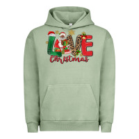 Pigment Oil Green love christmas black santa Urban Hoodie - MaliasSmallBusiness