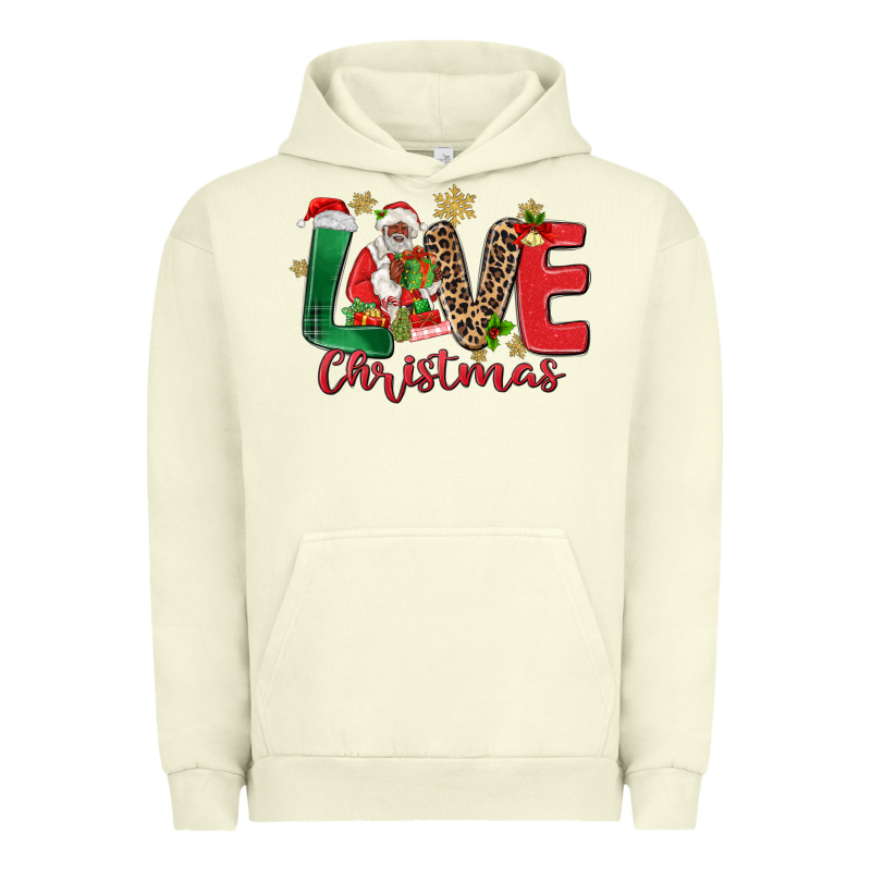 Love Christmas Black Santa Urban Hoodie by MaliasSmallBusiness | Teevron