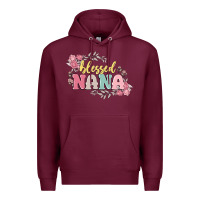Burgundy blessed nana Premium Hoodie - MaliasSmallBusiness