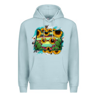 Blue Mist Oregon Map Sunflower Cactus Serape Premium Hoodie - RanaPortraitStore