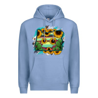 Colony Blue Oregon Map Sunflower Cactus Serape Premium Hoodie - RanaPortraitStore
