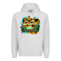 Dove Grey Oregon Map Sunflower Cactus Serape Premium Hoodie - RanaPortraitStore