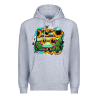Heather Grey Oregon Map Sunflower Cactus Serape Premium Hoodie - RanaPortraitStore