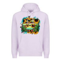 Lilac Oregon Map Sunflower Cactus Serape Premium Hoodie - RanaPortraitStore