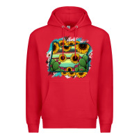 Red Oregon Map Sunflower Cactus Serape Premium Hoodie - RanaPortraitStore