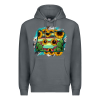 Rock Oregon Map Sunflower Cactus Serape Premium Hoodie - RanaPortraitStore