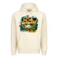 Sandshell Oregon Map Sunflower Cactus Serape Premium Hoodie - RanaPortraitStore