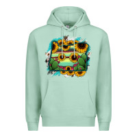 Seafoam Oregon Map Sunflower Cactus Serape Premium Hoodie - RanaPortraitStore
