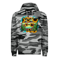 Slate Camo Oregon Map Sunflower Cactus Serape Premium Hoodie - RanaPortraitStore