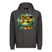 Smoke Oregon Map Sunflower Cactus Serape Premium Hoodie - RanaPortraitStore
