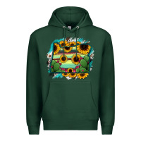 Sports Green Oregon Map Sunflower Cactus Serape Premium Hoodie - RanaPortraitStore