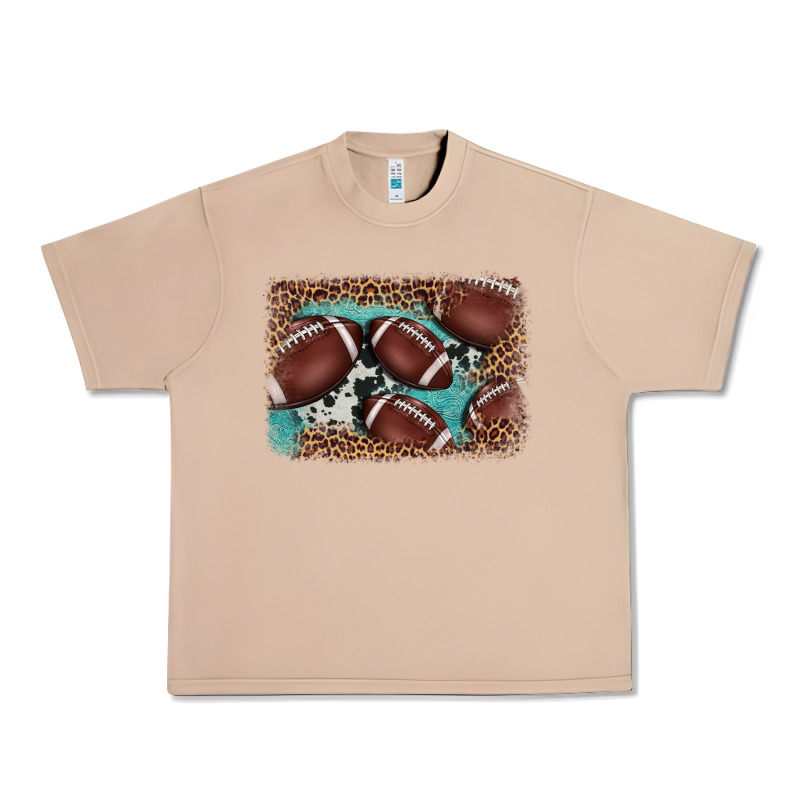 American Football Leopard Cowhide Turquoise  Leather Background Urban Heavy Tee by BarkalooDesign | Teevron
