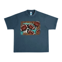 Midnight Navy American football leopard cowhide turquoise  leather background Urban Heavy Tee - BarkalooDesign