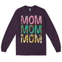 Plum mom mom mom mothers day Long Sleeve Tee - texasbilliewilder