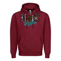 Burgundy hair hustler Zipper Hoodie - SublimationCraftShop
