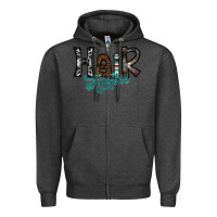 Charcoal Heather hair hustler Zipper Hoodie - SublimationCraftShop