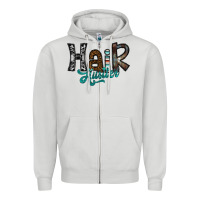 Dove Grey hair hustler Zipper Hoodie - SublimationCraftShop