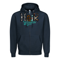 Navy hair hustler Zipper Hoodie - SublimationCraftShop