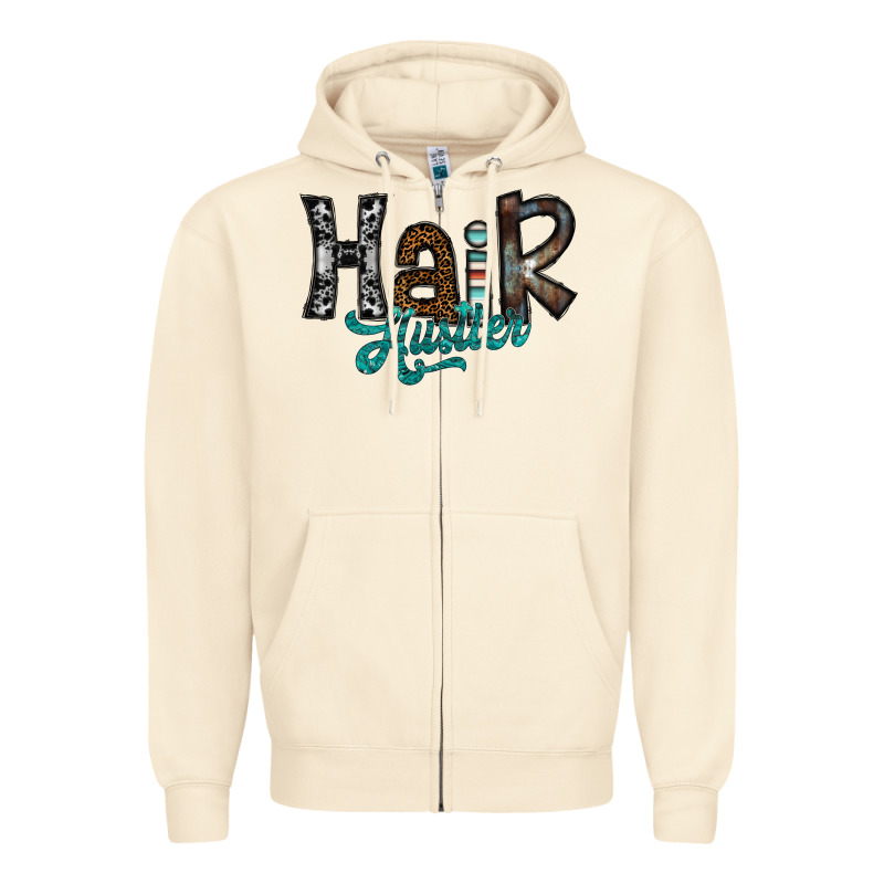 Hair Hustler Zipper Hoodie by SublimationCraftShop | Teevron