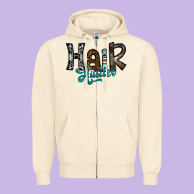 Hair Hustler Zipper Hoodie Designed By Sublimationcraftshop